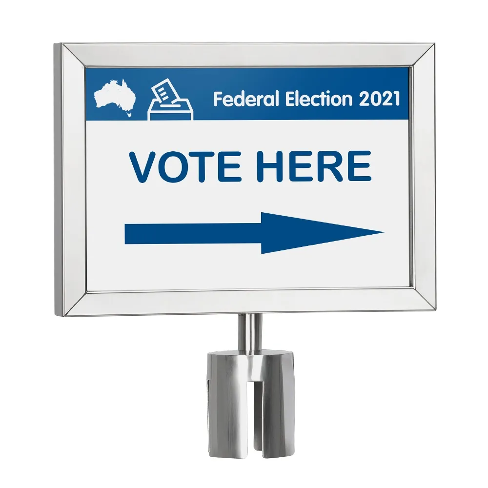 Silver Retractable Sign Holder